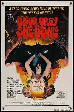 BLOOD ORGY OF THE SHE DEVILS 1972 Movie Poster #Grindhouse #Horror #Exploitation
