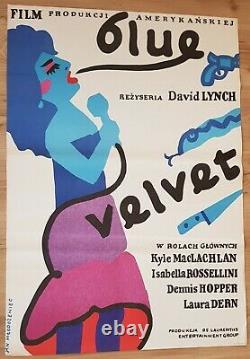 BLUE VELVET, Original 1st print, Polish Poster, Movie Poster, David Lynch, 26x38