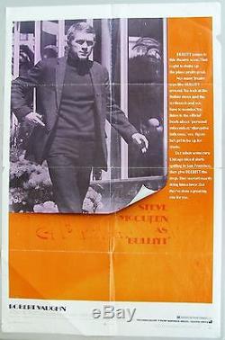 BULLITT Original One Sheet Movie Poster, 1968 Steve McQueen