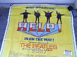 Beatles HELP! Original 6 Sheet Movie Poster. HUGE! 81 X 81 inches. 1965