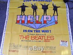 Beatles HELP! Original 6 Sheet Movie Poster. HUGE! 81 X 81 inches. 1965