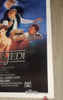 C9! 1983 ORIGINAL STAR WARS RETURN OF THE JEDI Movie Poster 27X41 BLUE HARVEST