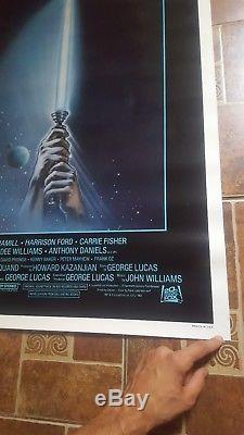 C9! RETURN OF THE JEDI ORIGINAL STAR WARS 1983 27x41 MOVIE POSTER BLUE HARVEST