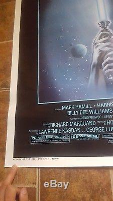 C9! RETURN OF THE JEDI ORIGINAL STAR WARS 1983 27x41 MOVIE POSTER BLUE HARVEST