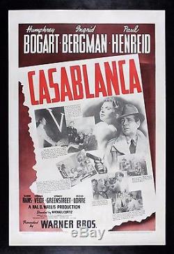 CASABLANCA CineMasterpieces 1942 VINTAGE ORIGINAL ONE SHEET MOVIE POSTER