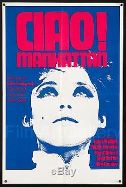 CIAO MANHATTAN Rare Original'73 poster Edie Sedgwick Andy Warhol filmartgallery