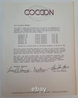COCOON / 1985 Movie Screening Invitation Letter sent to Academy Members