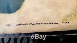 CREATURE FROM THE BLACK LAGOON CARLSON ADAMS ORIGINAL LARGE MOVIE POSTER Rare