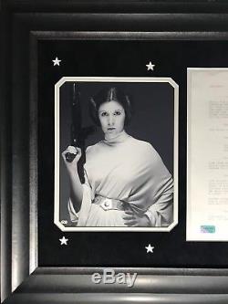 Carrie Fisher Owned Original Star Wars New Hope Script Page Framed Estate Coa #1