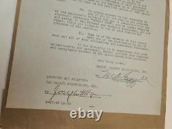 DESERT FURY / film noir 1946 signed contract regards art director Perry Ferguson
