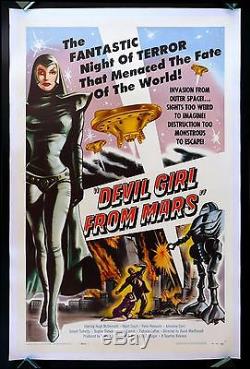 DEVIL GIRL FROM MARS CineMasterpieces ORIGINAL MOVIE POSTER 1955 SCI FI ALIEN