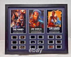 DIE HARD TRILOGY 35mm Movie Film Cell Lighted Display, withCOA, metal stand