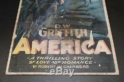 DW Griffith AMERICA Window Card 1924 Capital Theatre Ashland, KY