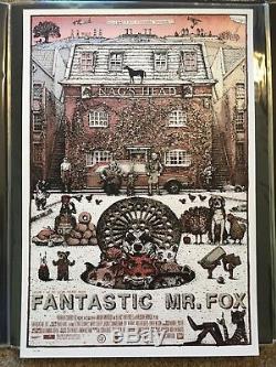 David Welker Fantastic Mr. Fox Wes Anderson 2014 Variant Movie Poster