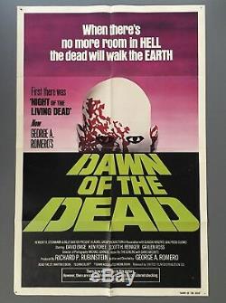 Dawn Of The Dead (1978) Original One Sheet Horror Movie Poster Romero Green Text