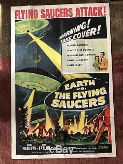 Earth Vs The Flying Saucers Original One Sheet