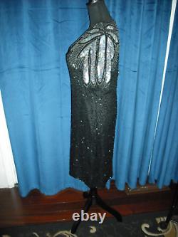 Elizabeth Taylor Owned Black & Silver Beaded 80's Dress from Sydney Guilaroff