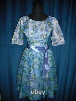 Elizabeth Taylor Owned Worn Blue & Purple Flower Dress Stylist Sydney Guilaroff