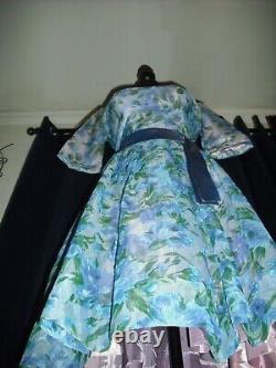 Elizabeth Taylor Owned Worn Blue & Purple Flower Dress Stylist Sydney Guilaroff