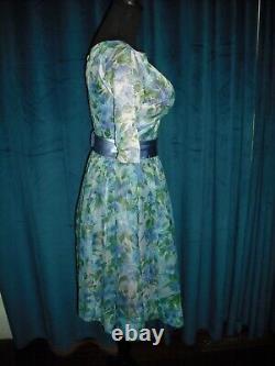 Elizabeth Taylor Owned Worn Blue & Purple Flower Dress Stylist Sydney Guilaroff