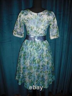 Elizabeth Taylor Owned Worn Blue & Purple Flower Dress Stylist Sydney Guilaroff