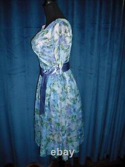 Elizabeth Taylor Owned Worn Blue & Purple Flower Dress Stylist Sydney Guilaroff