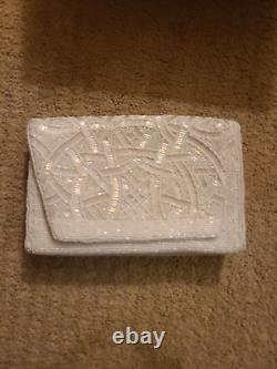 Elizabeth Taylor Owned /used white beaded evening bag from Sydney Guilaroff