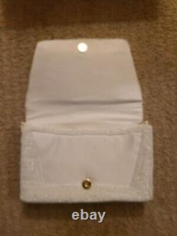 Elizabeth Taylor Owned /used white beaded evening bag from Sydney Guilaroff