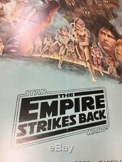 Empire Strikes Back Style B Original Movie Poster Folded 27x41 Linen Backed