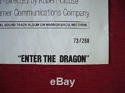 Enter The Dragon 1973 Original Movie Poster Bruce Lee Kung Fu Spectacular Unused