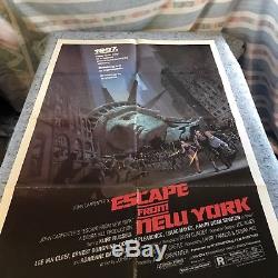 Escape From New York 1981 Original 1 Sheet Movie Poster 27 x 41 (F/VF) Russell