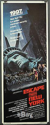 Escape From New York 1981 Original 14x36 Movie Poster Kurt Russell Lee Van Cleef