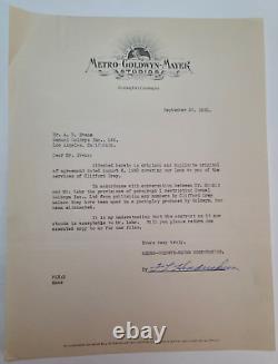 F. L. Hendrickson, 1930 signed MGM document regarding songwriter Clifford Grey