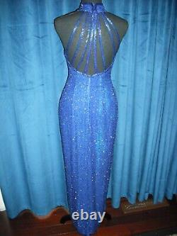 Farrah Fawcett Owned & Worn 70's Blue Beaded Gown Stylist Sydney Guilaroff