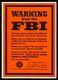 Fbi Warning Propaganda Original 1943 Poster Ww2 Red Spy USA Cia Nsa Hoover