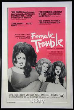 Female Trouble John Waters Divine In Drag 1974 1-sheet Linenbacked