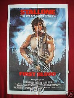 First Blood 1982 Original Movie Poster 1sh Rambo Sylvester Stallone Unused Nm