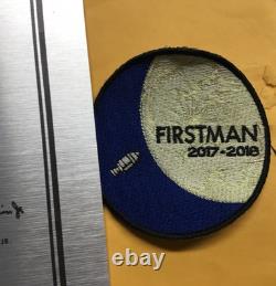 First Man movie Apollo 11 man on the moon prop plaque and film crew patch NASA
