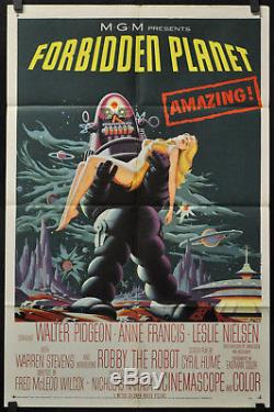 Forbidden Planet 1956 Original 27x41 Movie Poster Walter Pidgeon Anne Francis