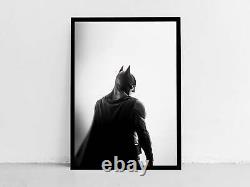 Framed Batman Poster, Minimal Dark Knight Superhero Wall Art