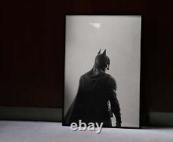 Framed Batman Poster, Minimal Dark Knight Superhero Wall Art