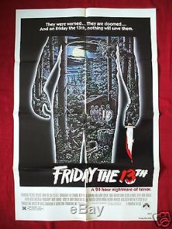 Friday The 13th 1980 Original Movie Poster Authentic Jason Voorhees Halloween