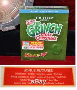 GRINCH Jim Carrey Prop WHO FLAG & MAIL, SIGNED PP Pic, Blu DVD, COA & More, UACC