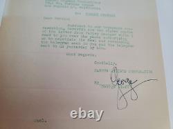 George Slaff, 1951 signed document Famous Artists Corporation for Farley Granger