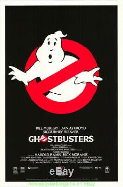 Ghostbusters Movie Poster Advance Style 1980s Original Video Store Poster N. Mint