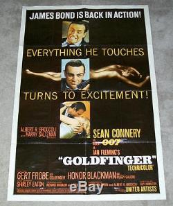 Goldfinger 1964 Original U. S. One Sheet Movie Poster James Bond Sean Connery