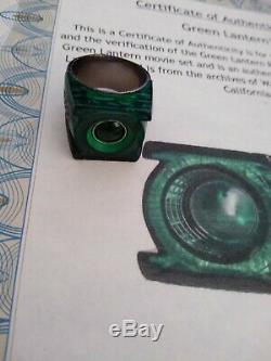 Green Lantern Ring Movie Prop Used By Ryan Reynolds Warner Bros Coa