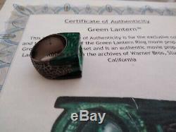 Green Lantern Ring Movie Prop Used By Ryan Reynolds Warner Bros Coa