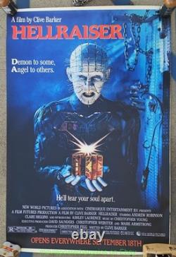 HELLRAISER MOVIE POSTER Rare HORROR ABSOLUTELY ORIGINAL 1987 BUS SHELTER 44X70