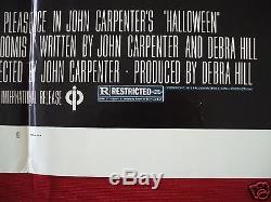 Halloween 1978 Original Movie Poster 1sh Blue Ratings Box Unused Beauty C8-c9